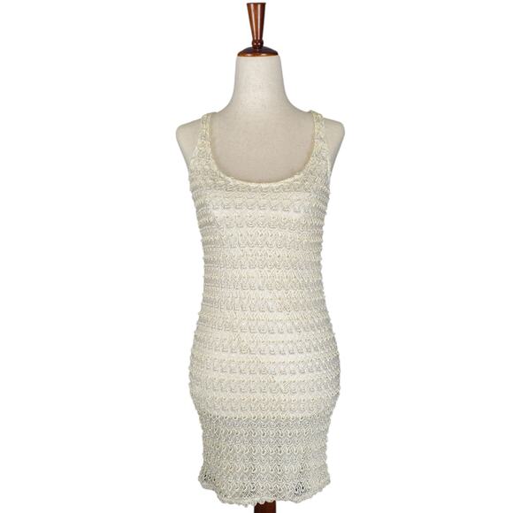 Vintage Beestaango Y2k Textured Sparkly Bodycon Mini Dress - Womens Small - Picture 2 of 8